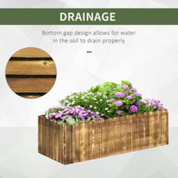 OUTSUNNY Flower Bed Garden Container Box Planter Display Wood in Natural - thumbnail 5