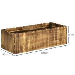 OUTSUNNY Flower Bed Garden Container Box Planter Display Wood in Natural - thumbnail 3