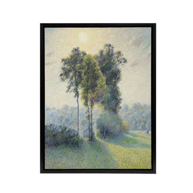 "Artery8 Sunset Landscape at Saint Charles Pissarro Black Framed Canvas Art - Size: W12"" x H16""" - image 1