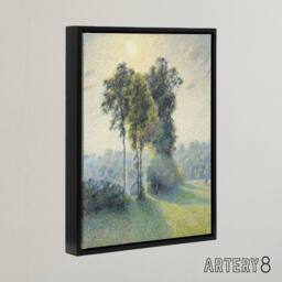 "Artery8 Sunset Landscape at Saint Charles Pissarro Black Framed Canvas Art - Size: W12"" x H16""" - thumbnail 2