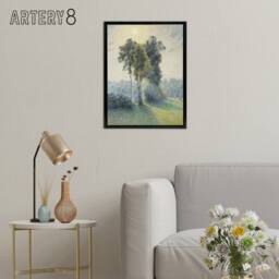 "Artery8 Sunset Landscape at Saint Charles Pissarro Black Framed Canvas Art - Size: W12"" x H16""" - thumbnail 3