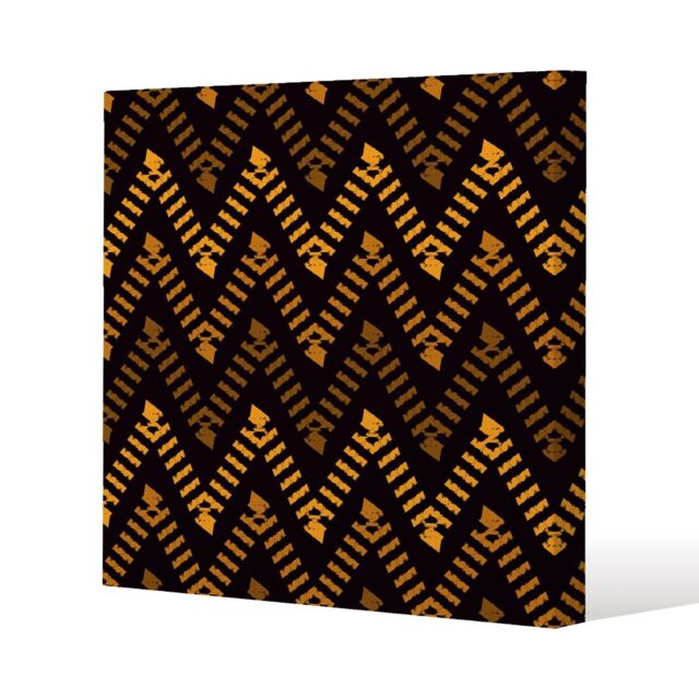 Benjamin Tate Design Freehand horizontal zigzag chevron stripes Boho chic (Canvas Print) / 77 x 77 x 4cm in Natural - Size: 77 x 77 x 4 cm - image 1