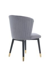 Life Interiors Set of 2 Sofina Modern Velvet Dining Chairs, Tufted Back, Wooden Frame in Grey - thumbnail 4