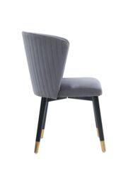 Life Interiors Set of 2 Sofina Modern Velvet Dining Chairs, Tufted Back, Wooden Frame in Grey - thumbnail 3