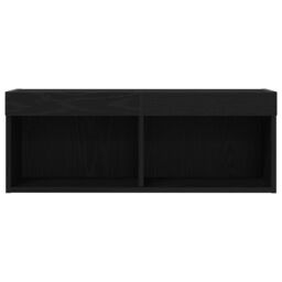 Berkfield Home TV Wall Cabinets with LED Lights 2 pcs Black Oak 80x30x30 cm - Size: 80 x 30 x 30 cm - thumbnail 7