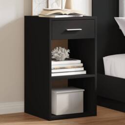 Berkfield Home Elegant Bedside Cabinets 2 pcs Black 35x34x65 cm Engineered Wood - Size: 35 x 34 x 65 cm - thumbnail 2