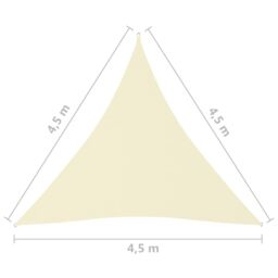 Berkfield Home Sunshade Sail Oxford Fabric Triangular 4.5x4.5x4.5 m Cream in Beige - thumbnail 6