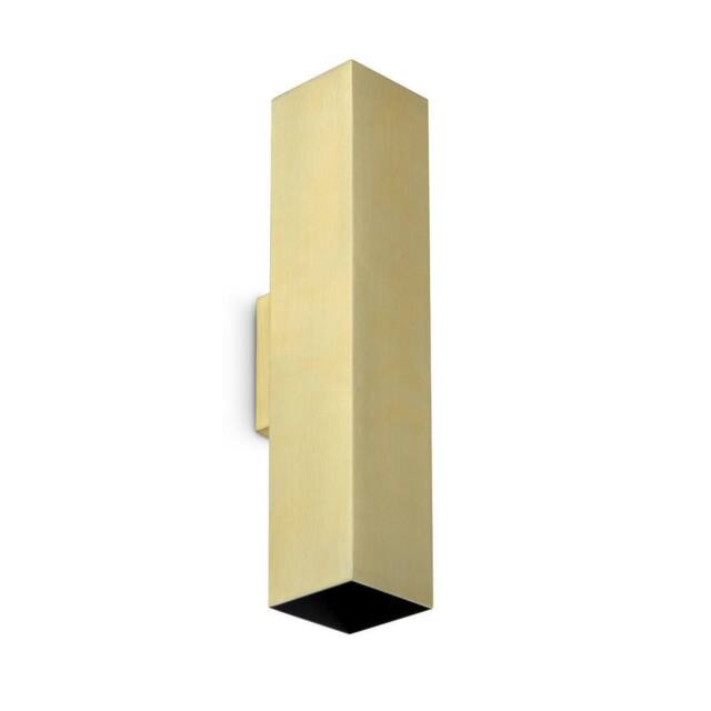 Netlighting Look 30cm Square Up & Down Wall Lamp Brass 2x GU10 in Yellow - image 1
