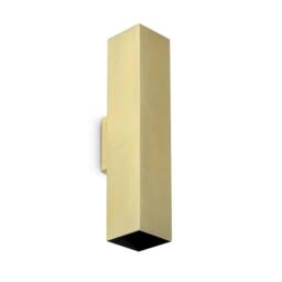 Netlighting Look 30cm Square Up & Down Wall Lamp Brass 2x GU10 in Yellow