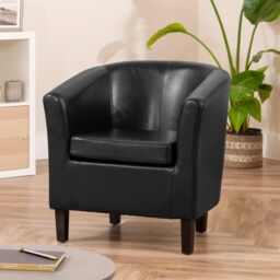 Artemis Home Meriden Vegan Leather Tub Chair in Black