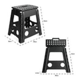 EONLION Portable Folding Plastic Stool Collapsible Step Seat in Black - thumbnail 2