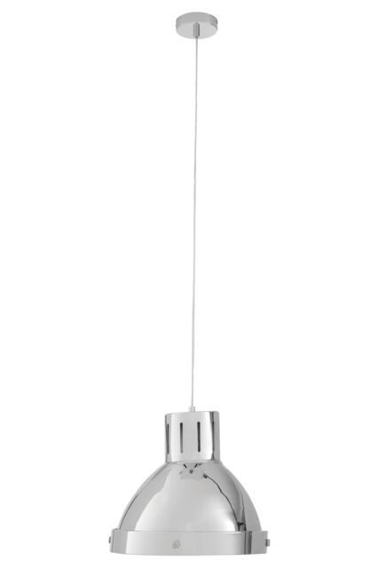 Orsina Bowl Shaped Pendant Light with Chrome Finish, Industrial Style Pendant Lighting Fixture, Cord Ceiling Light in Silver - image 1