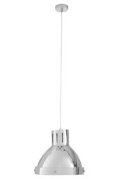 Orsina Bowl Shaped Pendant Light with Chrome Finish, Industrial Style Pendant Lighting Fixture, Cord Ceiling Light in Silver - thumbnail 1