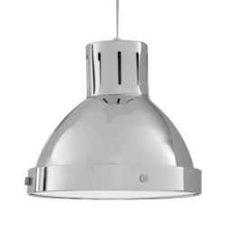 Orsina Bowl Shaped Pendant Light with Chrome Finish, Industrial Style Pendant Lighting Fixture, Cord Ceiling Light in Silver - thumbnail 2