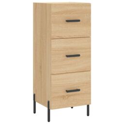 Berkfield Home Highboard Sonoma Oak 34.5x34x180 cm Engineered Wood in Brown - thumbnail 5