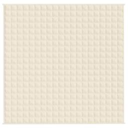 Berkfield Home Weighted Blanket Light Cream 200x200 cm 9 kg Fabric - thumbnail 1