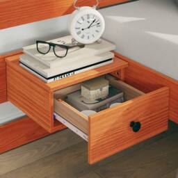 Berkfield Home Modern with Drawer Brown Standard UK Small Double 4ft Solid pine wood - thumbnail 4