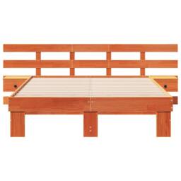 Berkfield Home Modern with Drawer Brown Standard UK Small Double 4ft Solid pine wood - thumbnail 5