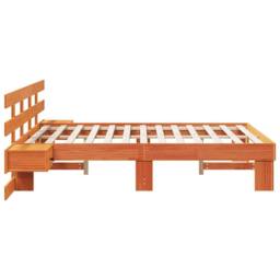 Berkfield Home Modern with Drawer Brown Standard UK Small Double 4ft Solid pine wood - thumbnail 6