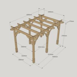 Rutland County Garden Furniture Ltd Premium Pergola 6 Posts - Wood - L240 x W600 x H270 cm - Light Green - thumbnail 6