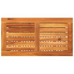 Berkfield Home Garden Table Black 70x38x42 cm Poly Rattan Acacia Wood - Size: 70 x 38 x 42 cm - thumbnail 6