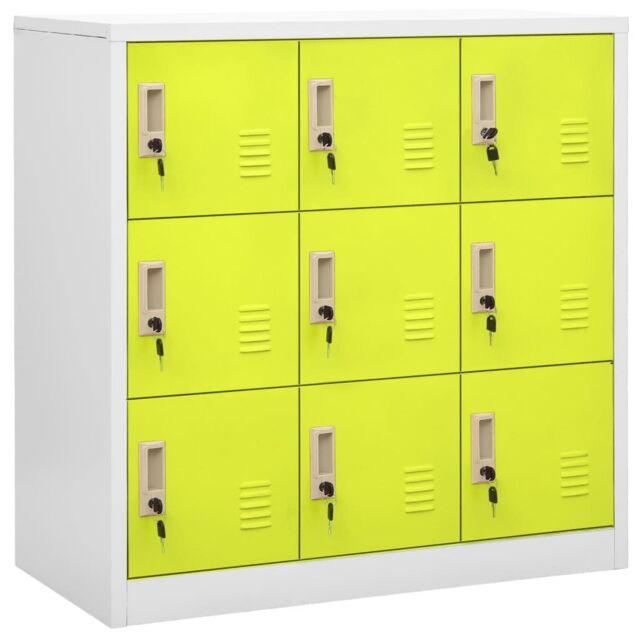 Berkfield Home Locker Cabinet Light Grey & Green 90x45x92.5 cm Steel - image 1
