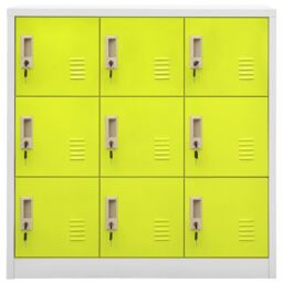 Berkfield Home Locker Cabinet Light Grey & Green 90x45x92.5 cm Steel - thumbnail 2