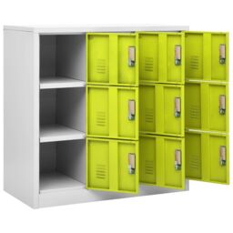 Berkfield Home Locker Cabinet Light Grey & Green 90x45x92.5 cm Steel - thumbnail 5