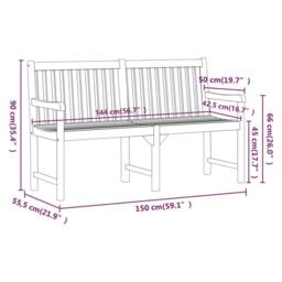 Berkfield Home Garden Bench 150 cm Solid Acacia Wood in Brown - thumbnail 7