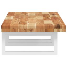 Berkfield Home Basin Shelf Wall Mounted Steel & Solid Wood Acacia in Brown - thumbnail 5