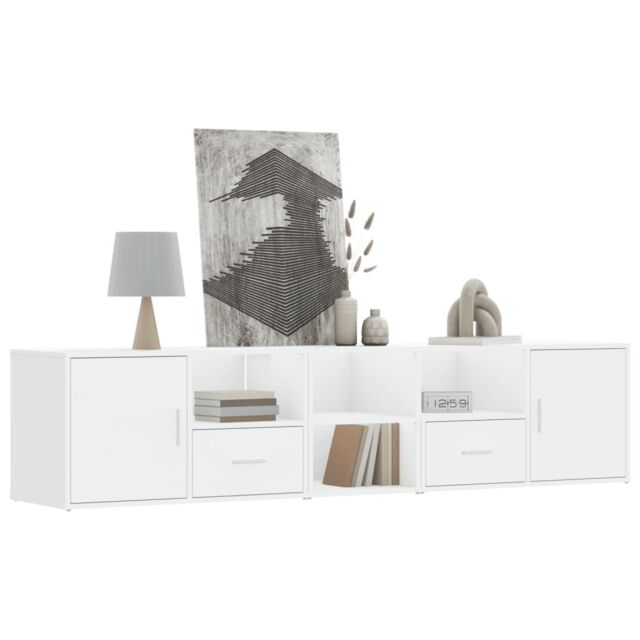 Berkfield Home Corner Cabinet White 200x40x45 cm Engineered Wood - Size: 200 x 40 x 45 cm - image 1