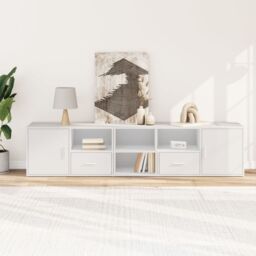 Berkfield Home Corner Cabinet White 200x40x45 cm Engineered Wood - Size: 200 x 40 x 45 cm - thumbnail 3