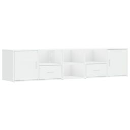 Berkfield Home Corner Cabinet White 200x40x45 cm Engineered Wood - Size: 200 x 40 x 45 cm - thumbnail 2
