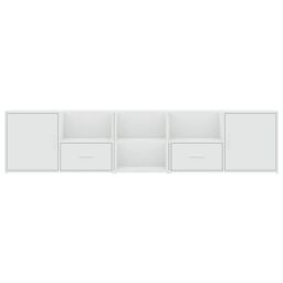 Berkfield Home Corner Cabinet White 200x40x45 cm Engineered Wood - Size: 200 x 40 x 45 cm - thumbnail 4