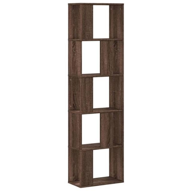 Berkfield Home Bookcase 5-Tier Brown Oak 45x23.5x162.5 cm Engineered Wood - image 1