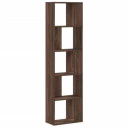 Berkfield Home Bookcase 5-Tier Brown Oak 45x23.5x162.5 cm Engineered Wood - thumbnail 5