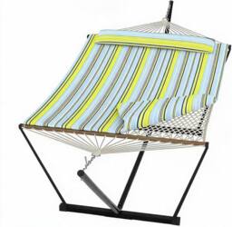 London Boutique Double Hammock w/ Stand & Pillow 2 Person Hammock Bed w/ Removable Pad - thumbnail 4