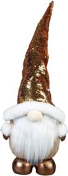 Shatchi 56cm Gnome Santa - Christmas Figurine in Gold - thumbnail 1