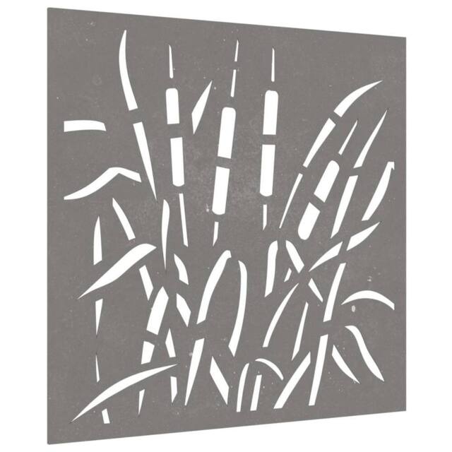 Berkfield Home Garden Wall Decoration 55x55 cm Corten Steel Grass Design in Brown - image 1