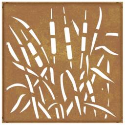 Berkfield Home Garden Wall Decoration 55x55 cm Corten Steel Grass Design in Brown - thumbnail 5