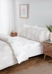 Rapport Home Fern Floral Microfibre Complete Duvet Cover Set With Pillowcase in Silver - Size: Single - thumbnail 1