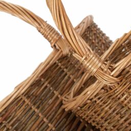 Red Hamper Wicker Set of Two Country Oval Shopping Baskets in Brown - thumbnail 5