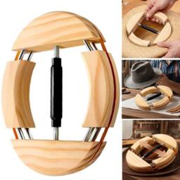 FLAVORA Adjustable Wooden Hat Stretcher Shaper For Adults in Natural - Size: 500mm - thumbnail 4