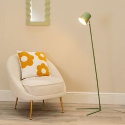 ValueLights Lark Metal Task Slimline Floor Lamp & LED Bulb in Green
