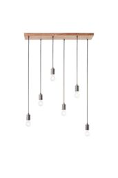 Netlighting Stellan Plate Pendant Ceiling Lamp Oak Stained Plywood Anthracite Finish in Black