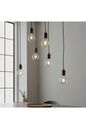 Netlighting Stellan Plate Pendant Ceiling Lamp Oak Stained Plywood Anthracite Finish in Black - thumbnail 5