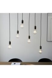 Netlighting Stellan Plate Pendant Ceiling Lamp Oak Stained Plywood Anthracite Finish in Black - thumbnail 4