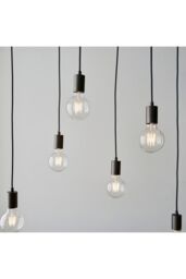 Netlighting Stellan Plate Pendant Ceiling Lamp Oak Stained Plywood Anthracite Finish in Black - thumbnail 6