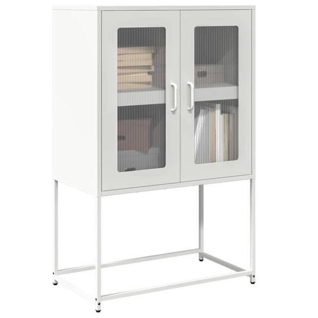 Berkfield Home Highboard White 68x39x107 cm Steel - Size: 68 x 39 x 107 cm - image 1