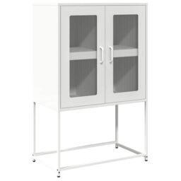 Berkfield Home Highboard White 68x39x107 cm Steel - Size: 68 x 39 x 107 cm - thumbnail 2